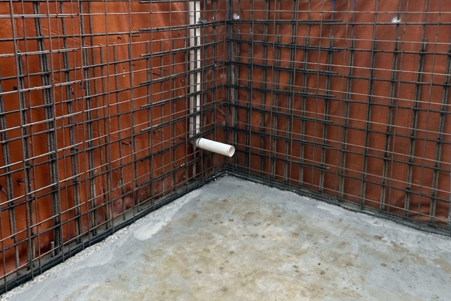 Concrete retaining wall formwork with steel reinforcement, structural concrete Adelaide