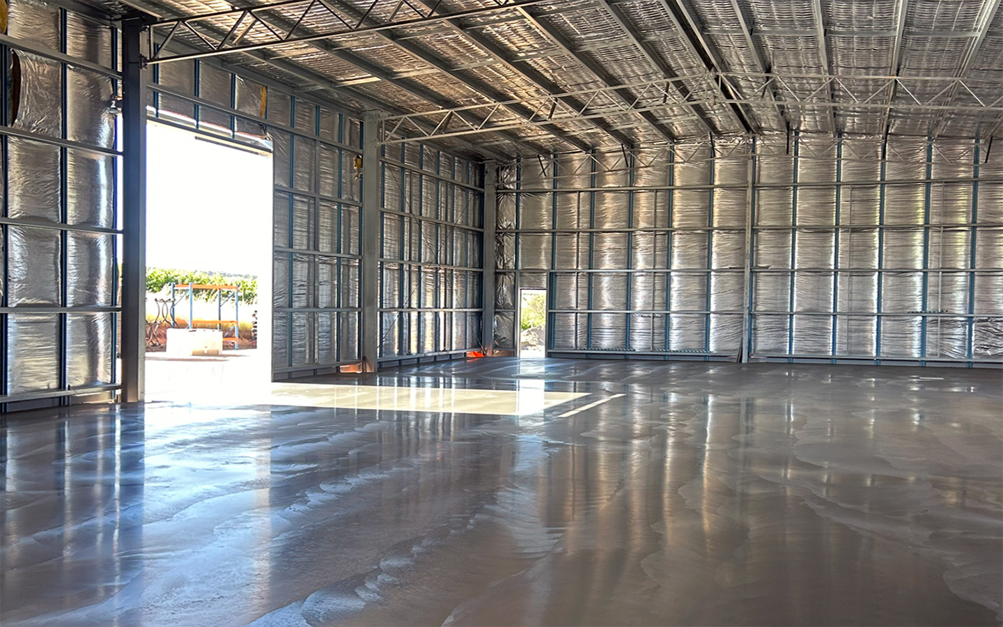 olished concrete floor with architectural surface finish in commercial interior, Adelaide